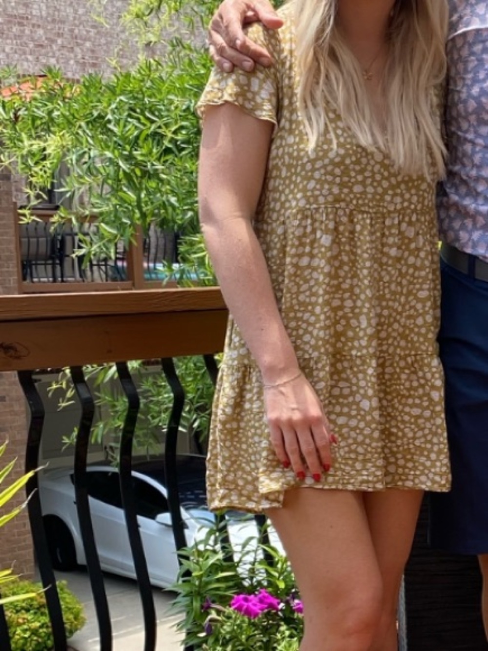 Show Me Your MuMu Olive Green & White Printed Mini Dress